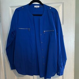 Calvin Klein Blue Button-Up Shirt